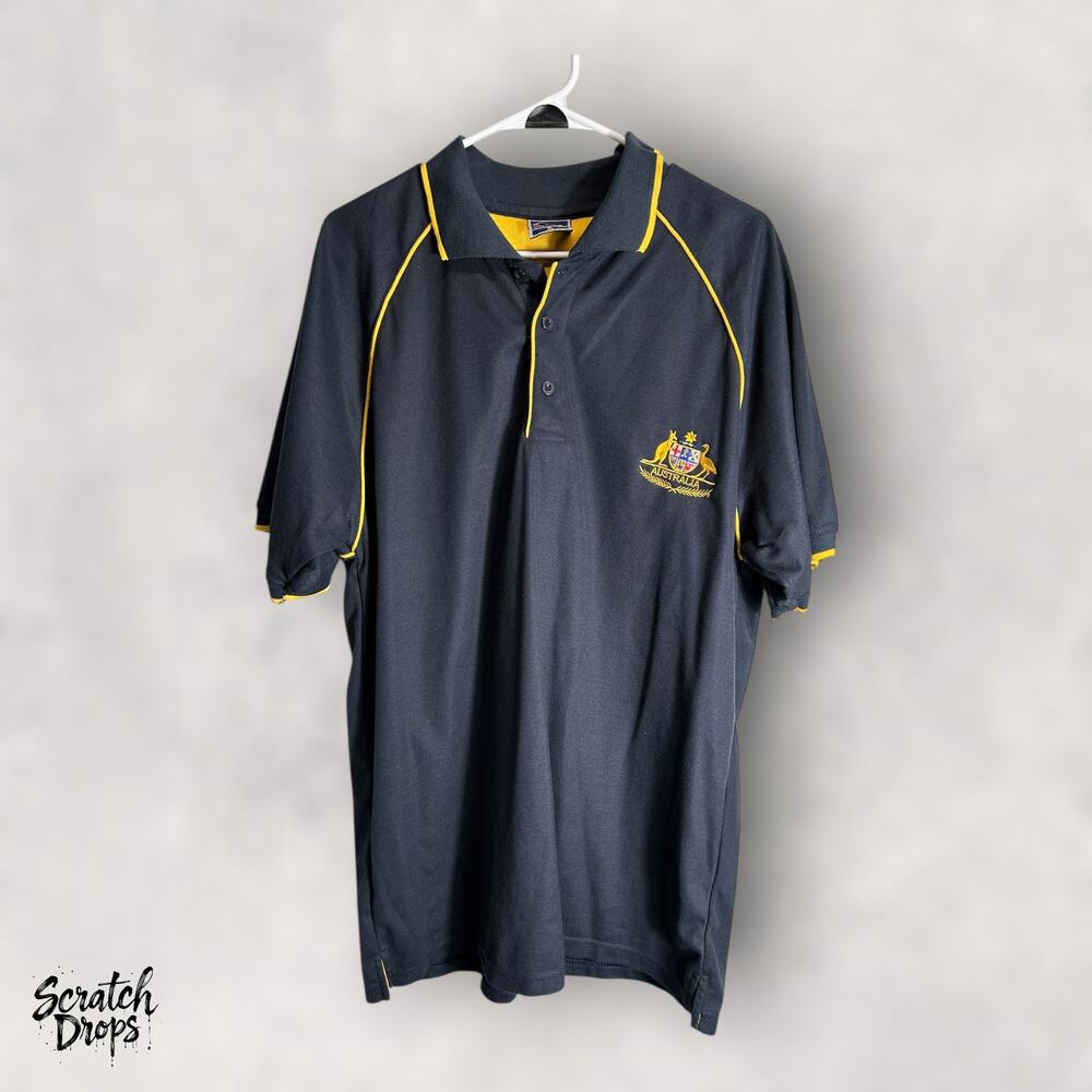 Vintage Australia Soccer Polo Shirt Jersey Men's XL Retro Football Top Logo